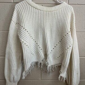 Cropped White Sweater